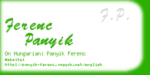 ferenc panyik business card